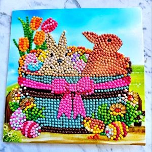 Easter Bunny Basket Stuffer Unique Gift All Ages Diamond Painted